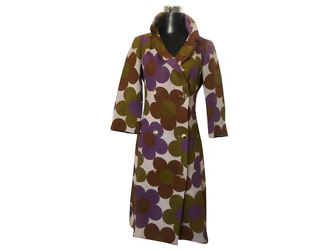 Céline Linen Flower Pattern Coat Size 38 Multiple colors
