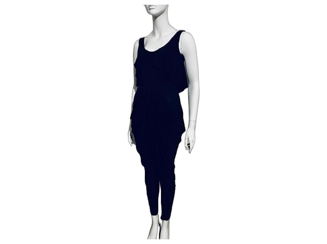 Diane Von Furstenberg Combinaison DvF Belem drapée Viscose Noir  ref.849805