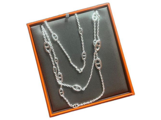 Hermès Farandole 160 Collana Lunga Argento