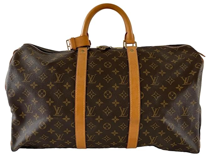 Louis Vuitton Travel Bag Keepall 50 Monogram Brown Cloth ref