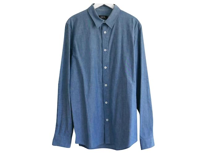 Autre Marque a.P.C. denim chambray shirt Blue Cotton  ref.850433