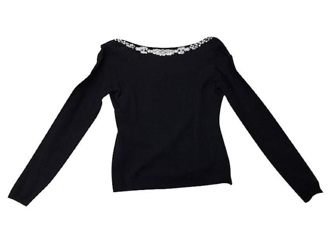 Black sweater BLUMARINE notched back 40 IT Wool  ref.850453
