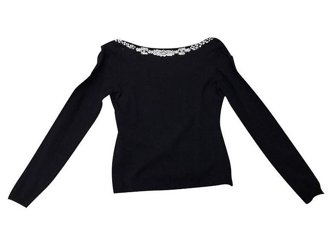 Schwarzer Pullover BLUMARINE gekerbter Rücken 40 IT