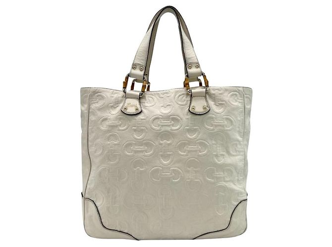 Bamboo Bolso de mano Gucci Detalles de bambú Blanco