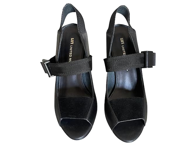 United Nude Eamz Tech II - T Schwarze Sandalen. 38 Leder  ref.850643