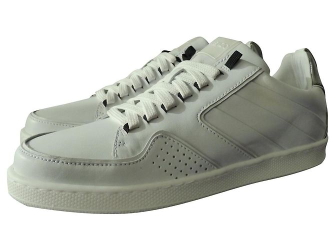 Sneakers Kenzo in pelle bianca e argento Bianco