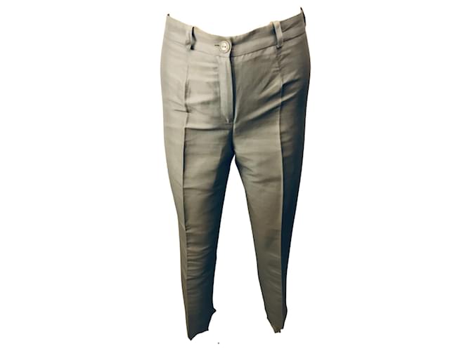Tara Jarmon linen trousers Light blue Polyester  ref.850792
