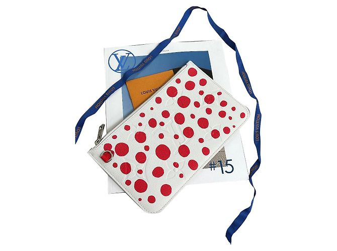 Neverfull Cartera Louis Vuitton Kusama nunca llena Blanco Roja