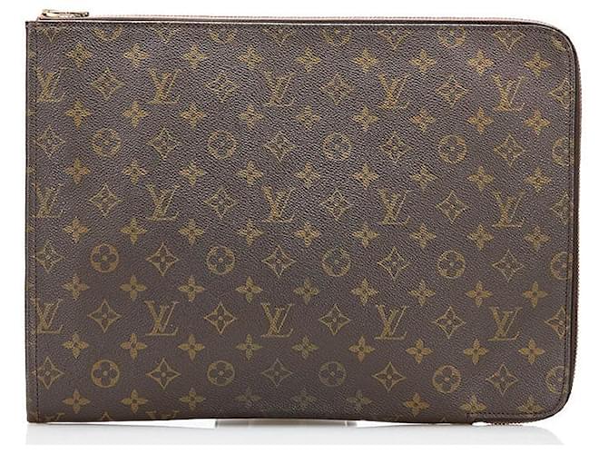 Louis Vuitton Monogram Poche Documents M53456 Brown Cloth  ref.851234