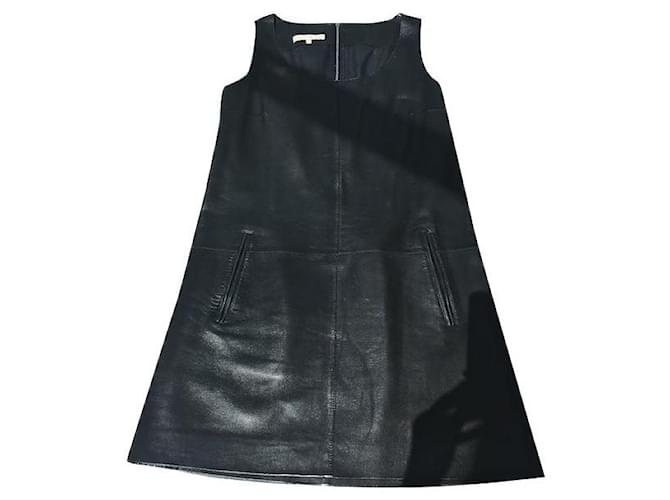 Leather dress Michael Kors 1 catwalk line Black  ref.851250