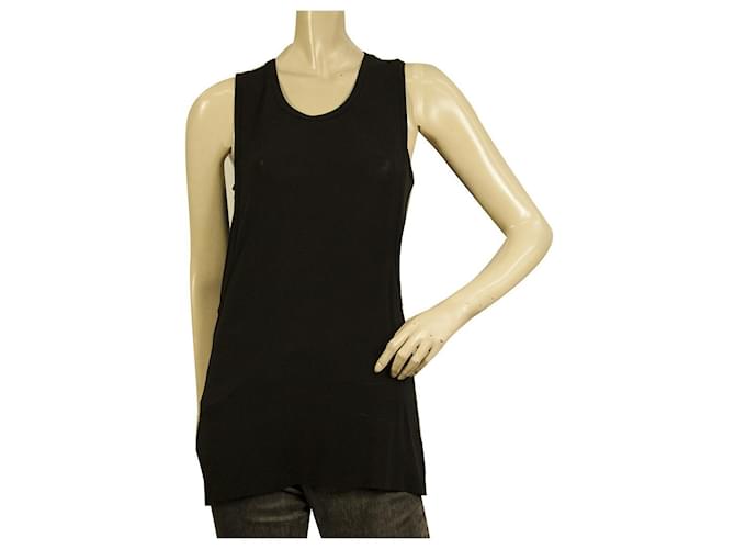 Neil Barrett T-shirt nera lunga senza maniche stile canotta taglia S Nero Acetato  ref.851252