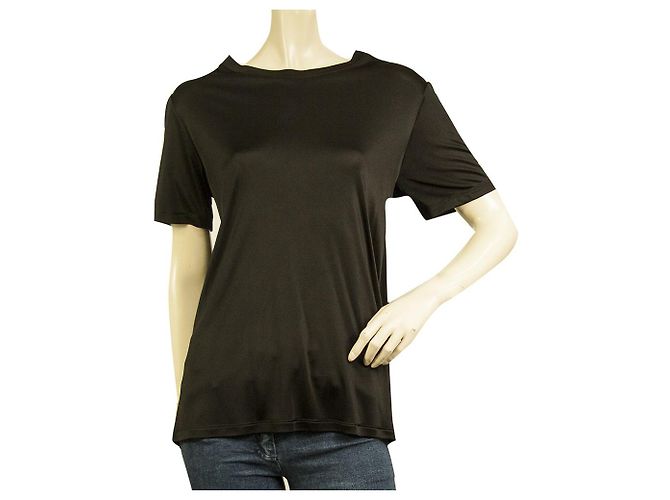 Dondup Black Viscose Open Back Bow Blouse Short Sleeve Top size M