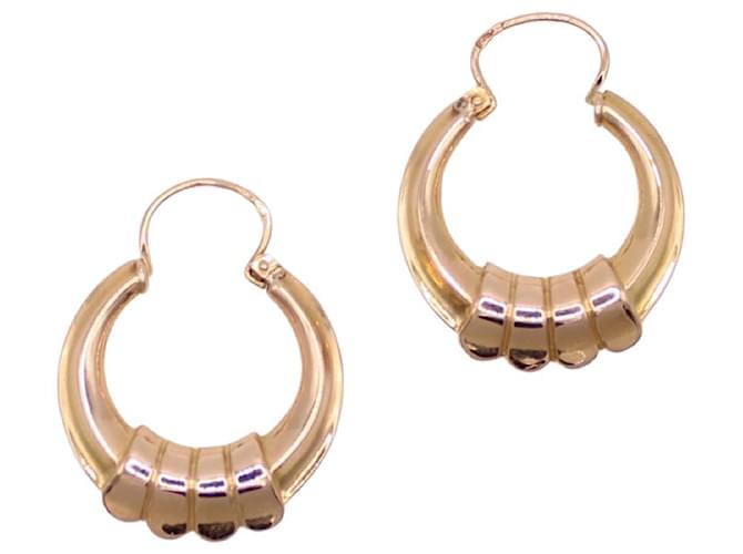 Autre Marque Rose gold hoop earrings 750%O Gold hardware Pink gold  ref.851312