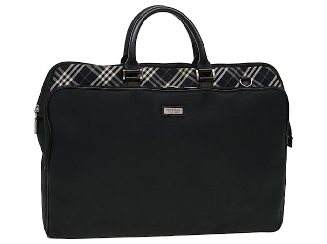 BURBERRY Nova Check Black label Business Bag Nylon Noir Bleu Auth bs4402  ref.851363