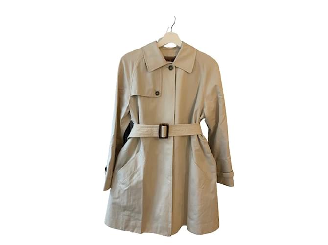 Trench beige Burberry Coton  ref.851478