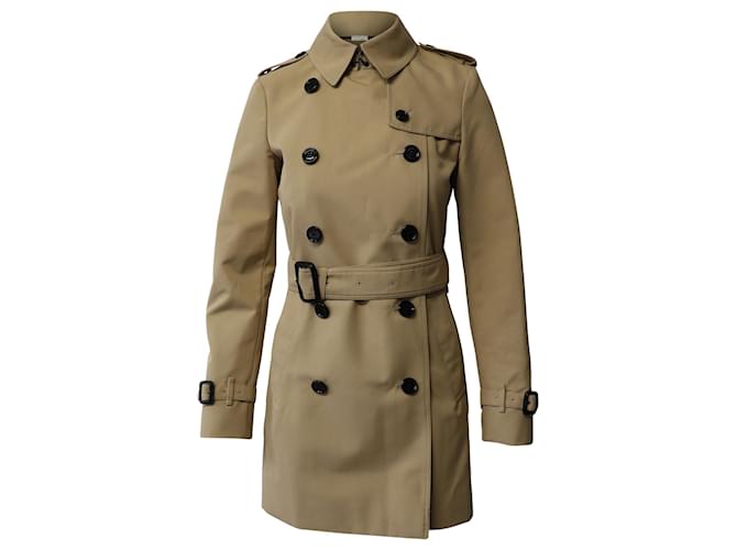 Burberry Short Heritage Trenchcoat aus beigefarbenem Polyester  ref.851618