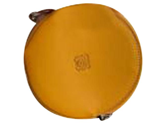 Loewe Round Coin Purse in Yellow Calfskin Leather Pony-style calfskin  ref.851696