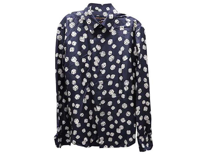Camicia Louis Vuitton Monogram Dice Regular Fit in cotone blu navy  ref.851722 - Joli Closet