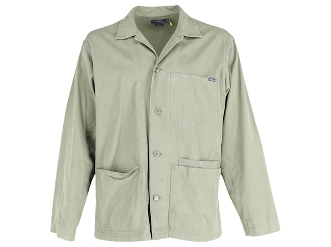 Polo Ralph Lauren Classic Fit Jacke aus grüner Baumwolle Khaki  ref.851854