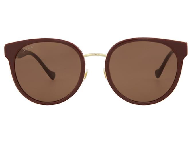 Lunettes de soleil à monture ronde Gucci Marron  ref.851904