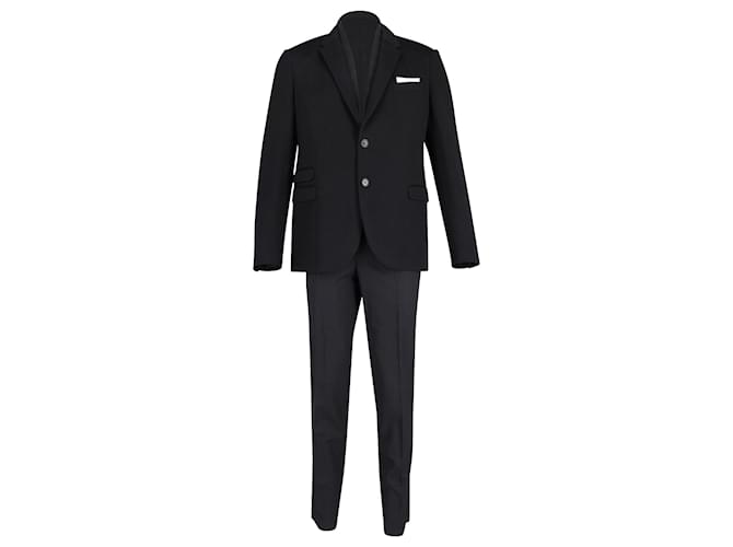 Neil Barrett Anzug und Hose im Set aus schwarzer Viskose Zellulosefaser  ref.851923