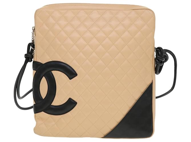 Chanel Cambon Line Beige Leather  ref.852376