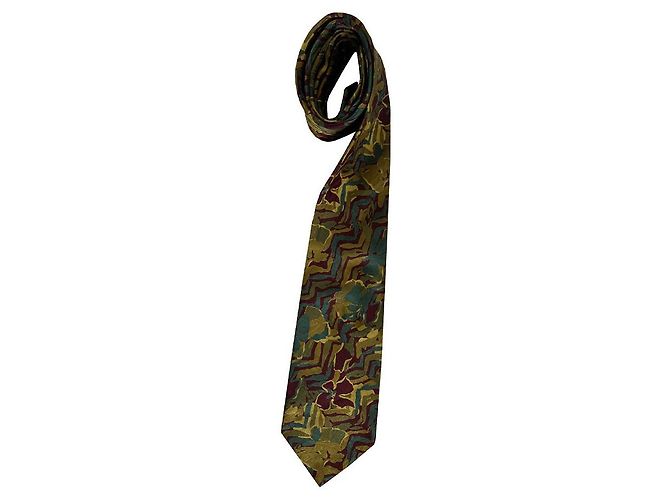 Fendi Silk Multicolor Abstract Floral Pattern Tie Multiple colors