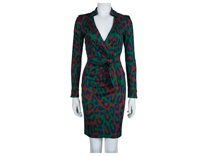 Diane Von Furstenberg DvF Savannah "green leopard" silk wrap dress Multiple colors  ref.852652