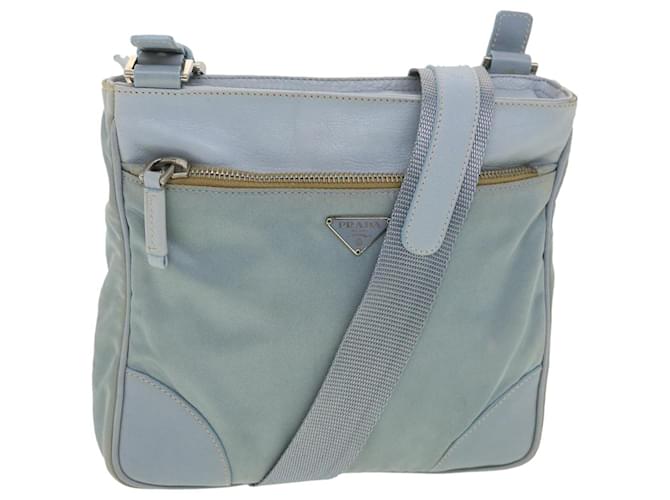 PRADA Shoulder Bag Nylon Light Blue Auth 38317  ref.852654