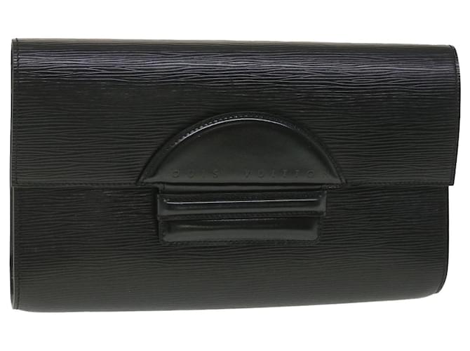 Vintage Louis Vuitton black epi leather wristlet clutch bag, purse