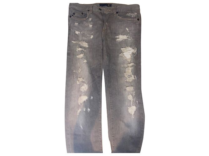 Vaqueros rectos de denim gris Just Cavalli para hombre