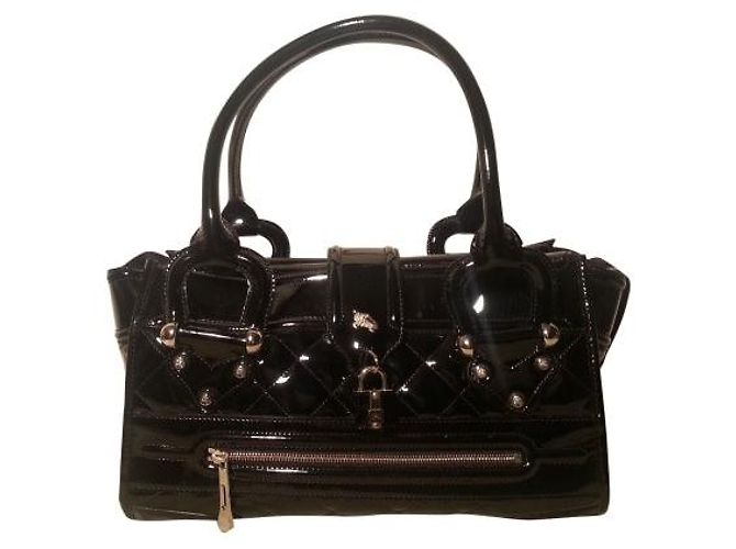 Borsa Burberry in vernice nera trapuntata Nero