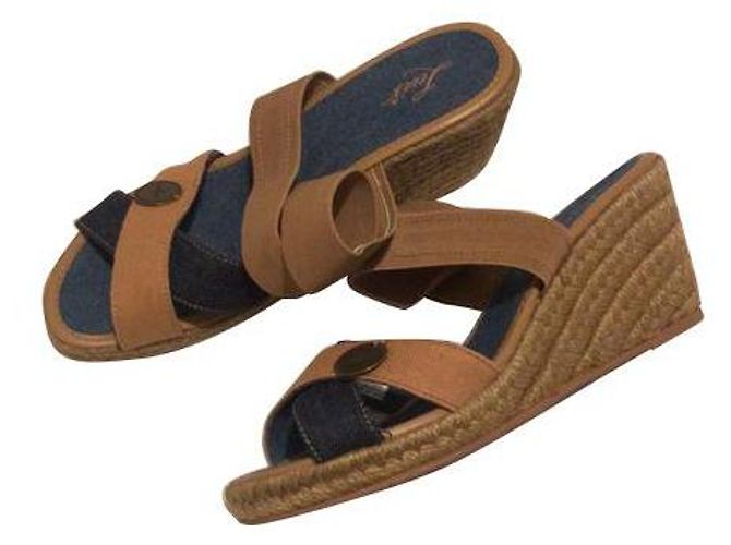 Levi's Denim Wedge Sandals Blue