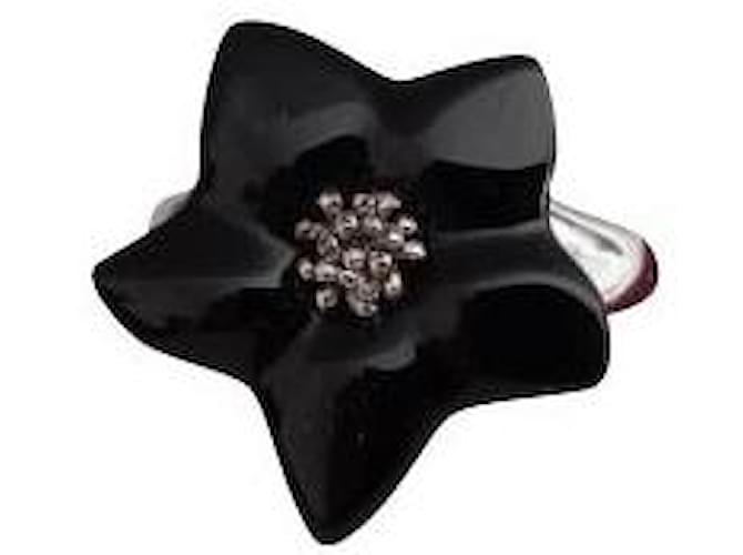 Baccarat flor Negro Plata  ref.852902