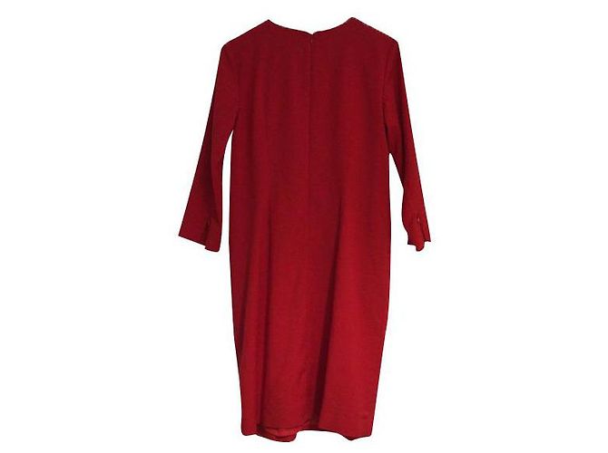 Vestido Sinéquanone Rojo de Algodón con Cinturón Dorado Roja