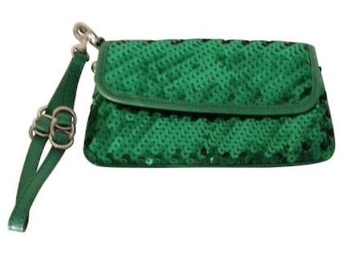 Marc Jacobs Clutch bags Green Silk  ref.852910