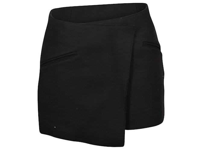 Minifalda asimétrica Khaite Ver en lana negra Negro  ref.852967