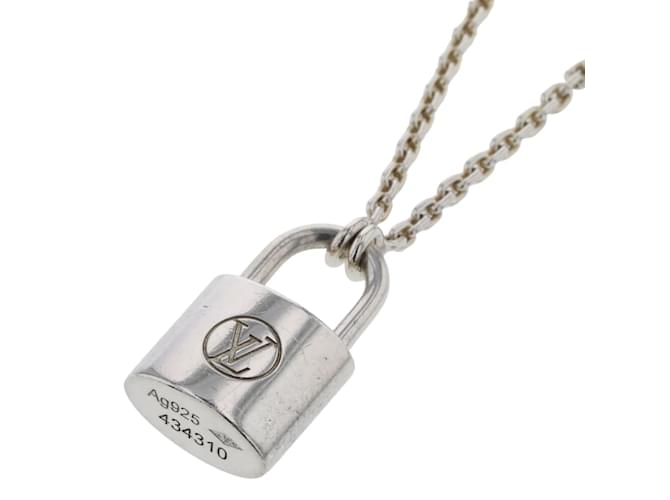 Louis Vuitton Lockit Pendant Necklace Silver Metal ref.852971