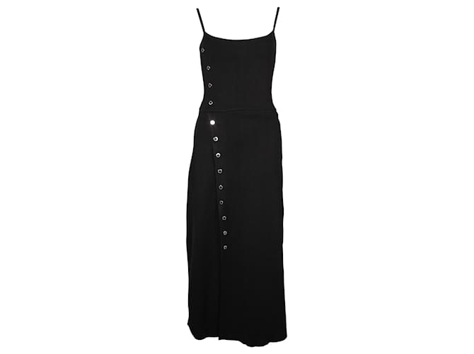 Sandro Paris Stretch Sleeveless Midi Dress in Black Viscose Cellulose fibre  ref.853009
