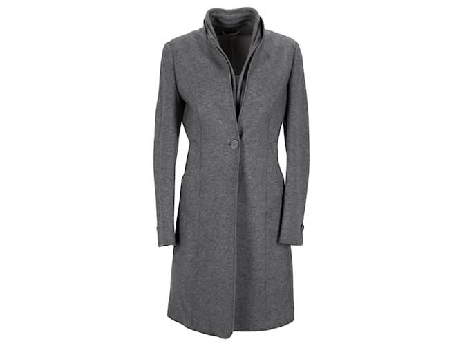 Manteau Brunello Cucinelli à boutonnage simple en laine grise  ref.853125