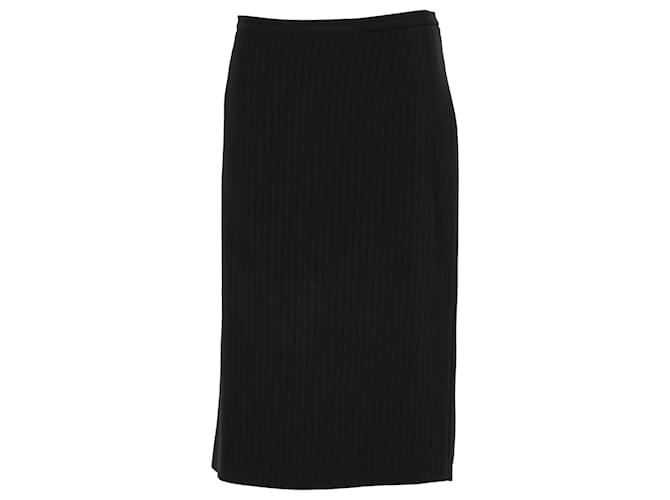 Max Mara Striped Midi Pencil Skirt in Black Triacetate Synthetic  ref.853129