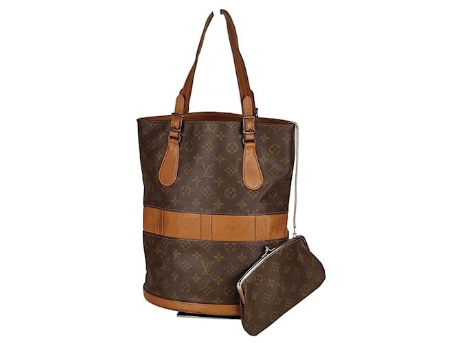 Louis Vuitton vintage monogram Bucket handbag Marrone Tela  ref.853764