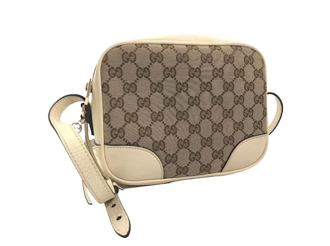 Gucci GG Canvas Bree Messenger Bag 449413 Beige Cloth  ref.853775