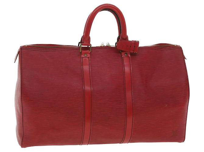 Louis Vuitton Epi Keepall 45 Boston Bag Red M42977 Autenticação LV S164 Vermelho Couro  ref.853907