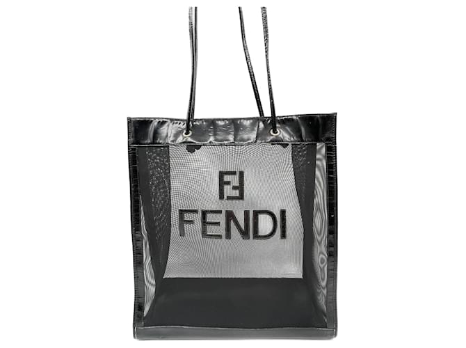 Fendi mesh outlet ff logo shopper