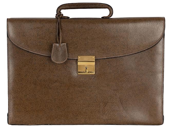 Gucci Vintage Leather Briefcase Brown  ref.853963
