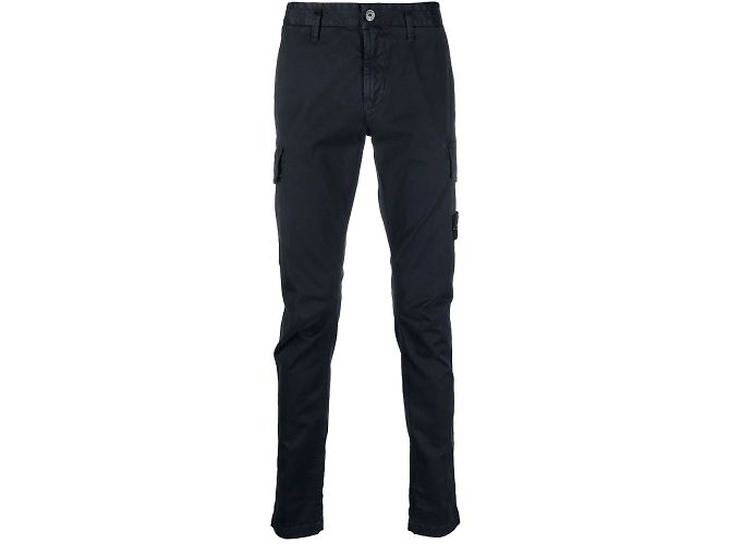 Pantaloni cargo in gabardine Stone Island Blu