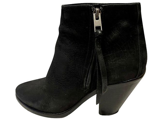 Botas de pistón All Saints negras con tacones cubanos Negro