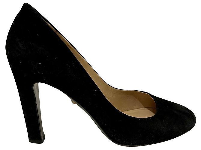 Diane Von Furstenberg Escarpins en daim à talons hauts classiques DvF Noir