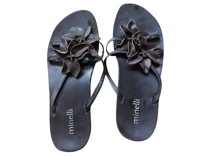 Minelli Sandalen Braun Blumenmotiv Größe 38